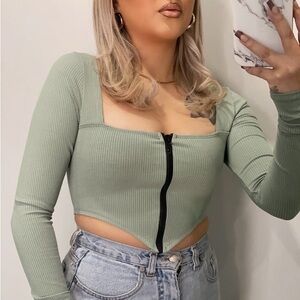 Olive Stretch Corset Top